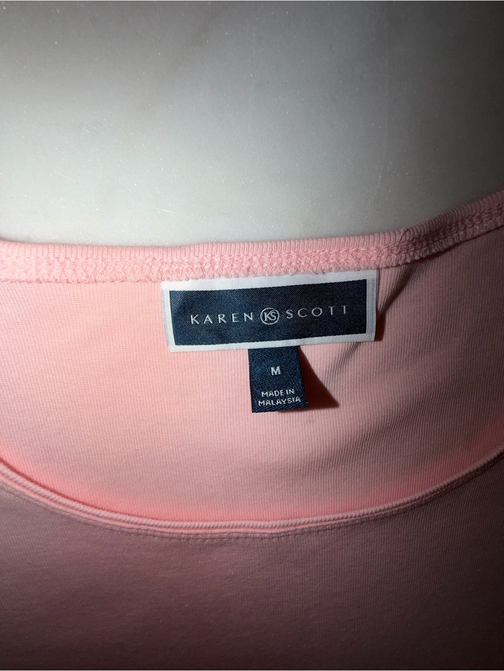 Karen Scott Pink Scoop Neck Short Sleeve Tee | Size Medium